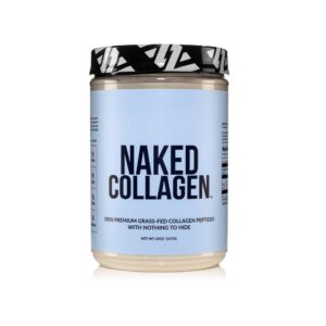 Naked Collagen Peptides Protein Powder, 60 Servings, Pasture-Raised, Unflavored Grass-Fed Hydrolyzed Collagen Supplement, Paleo Friendly, Non-GMO, Keto, Gluten Free, 20oz